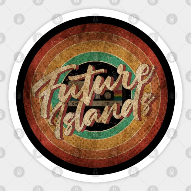 Future Islands Vintage Circle Art Sticker by antongg